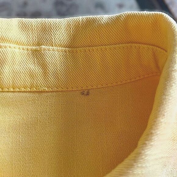 Vtg lemon yellow denim button up jacket - Picture 11 of 12